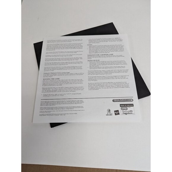 Hasbro 2005 Trivial Pursuit DVD Pop Culture 2 Game Board Replacement Instruction - Picture 2 of 6